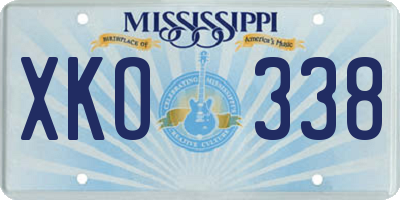 MS license plate XKO338
