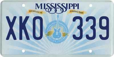 MS license plate XKO339