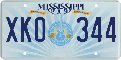 MS license plate XKO344