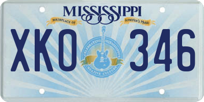 MS license plate XKO346