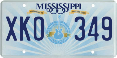 MS license plate XKO349