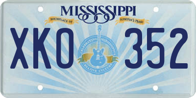 MS license plate XKO352