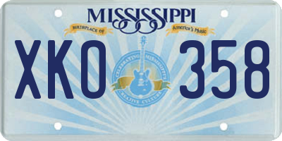 MS license plate XKO358