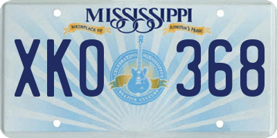 MS license plate XKO368