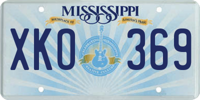 MS license plate XKO369