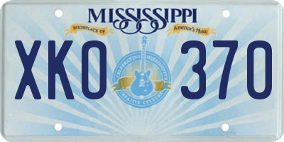 MS license plate XKO370