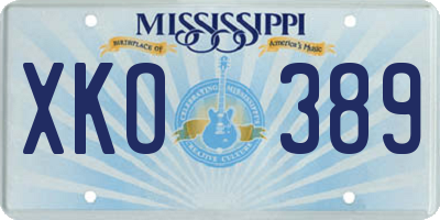 MS license plate XKO389