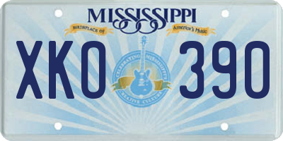 MS license plate XKO390