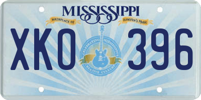 MS license plate XKO396