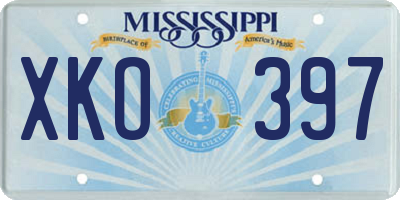 MS license plate XKO397