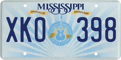 MS license plate XKO398