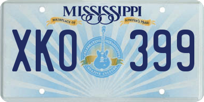MS license plate XKO399
