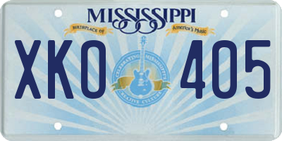 MS license plate XKO405