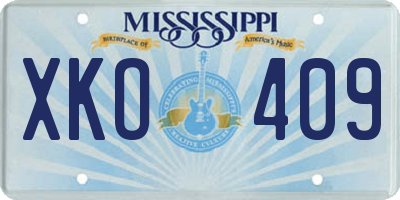 MS license plate XKO409