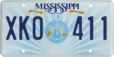 MS license plate XKO411