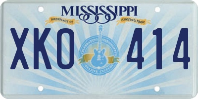 MS license plate XKO414
