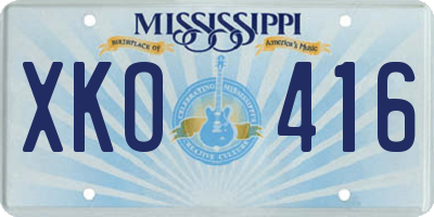 MS license plate XKO416