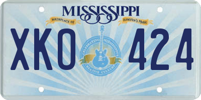 MS license plate XKO424