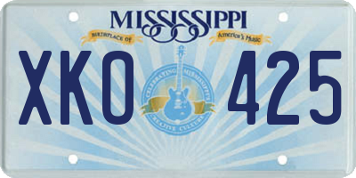 MS license plate XKO425