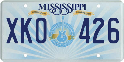 MS license plate XKO426