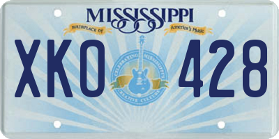 MS license plate XKO428
