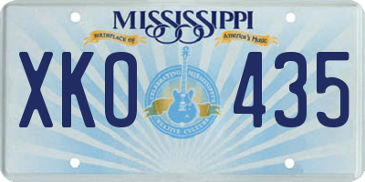 MS license plate XKO435