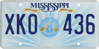 MS license plate XKO436