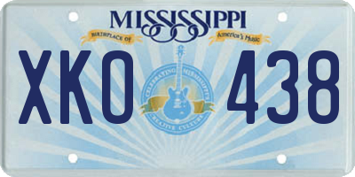 MS license plate XKO438