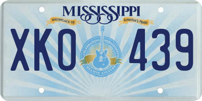 MS license plate XKO439