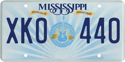 MS license plate XKO440