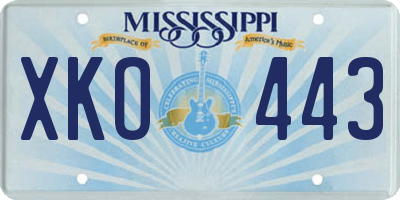 MS license plate XKO443
