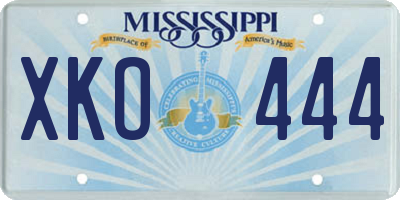 MS license plate XKO444