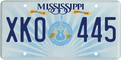 MS license plate XKO445