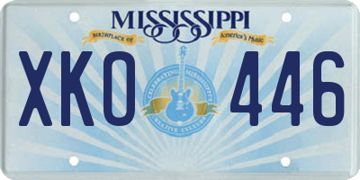 MS license plate XKO446