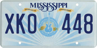 MS license plate XKO448