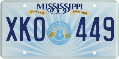 MS license plate XKO449