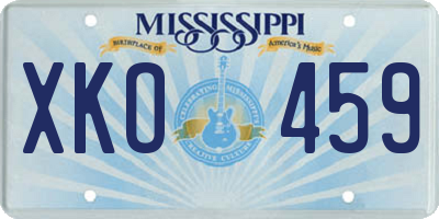 MS license plate XKO459
