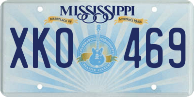 MS license plate XKO469