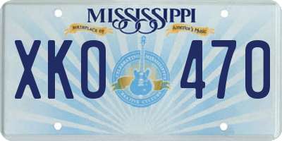 MS license plate XKO470