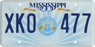 MS license plate XKO477
