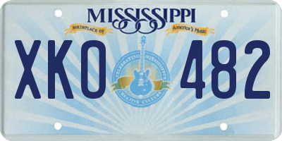 MS license plate XKO482