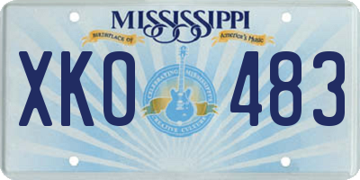 MS license plate XKO483