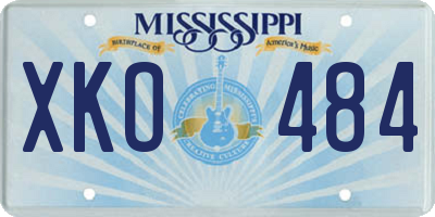 MS license plate XKO484