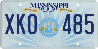 MS license plate XKO485