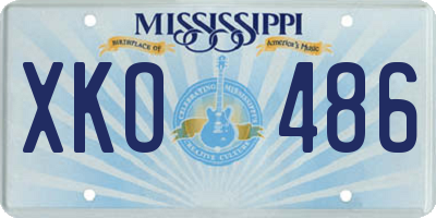 MS license plate XKO486