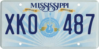 MS license plate XKO487