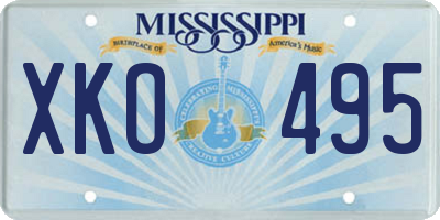 MS license plate XKO495