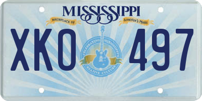 MS license plate XKO497