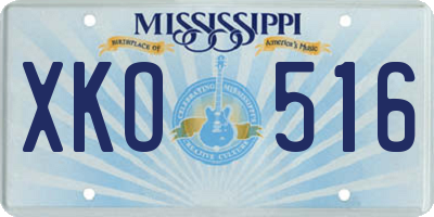 MS license plate XKO516