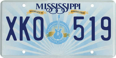 MS license plate XKO519